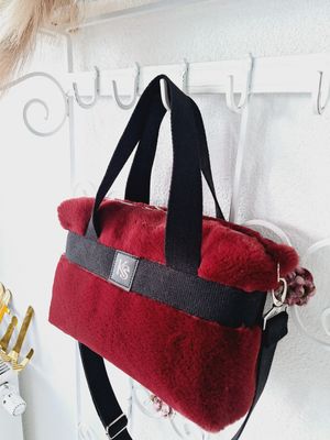 Boxybag Kunstfell Bordeaux