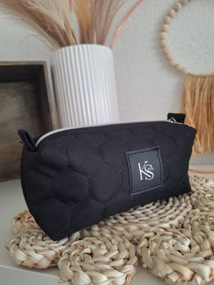 Kosmetiktasche Boxy Schwarz / Silber