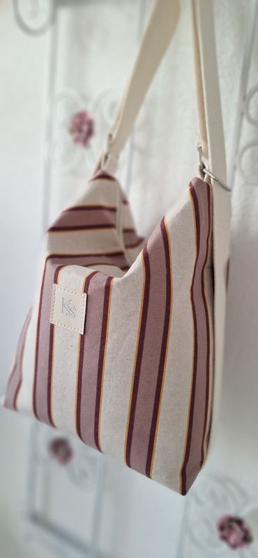 Rucksack Shopper Canvas Streifen