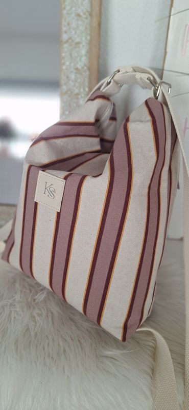 Rucksack Shopper Canvas Streifen