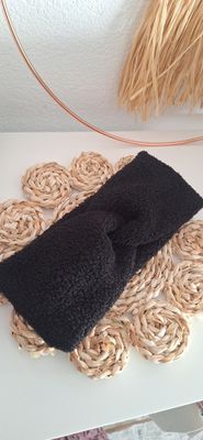 Stirnband Bouclè Schwarz