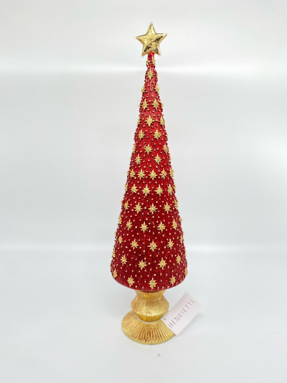 Albero in resina Rosso con stelle Oro h45cm Henriette