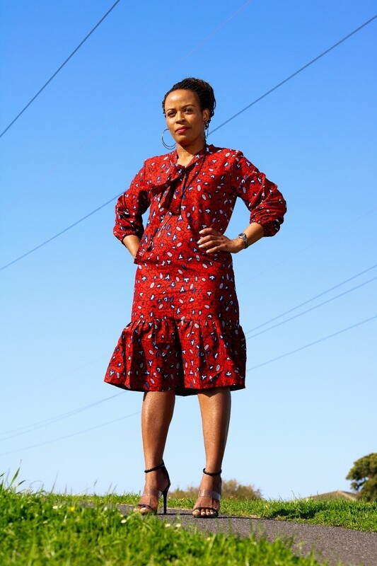African Red Strawberry Dress