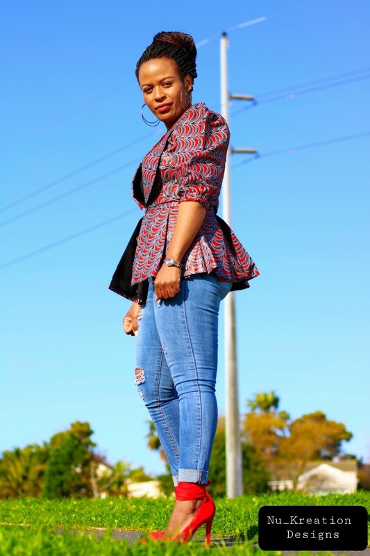 African print Peplum Top