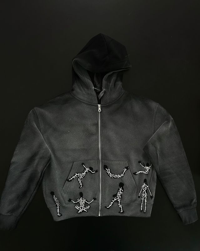 'Figures in flow ' Black hoodie
