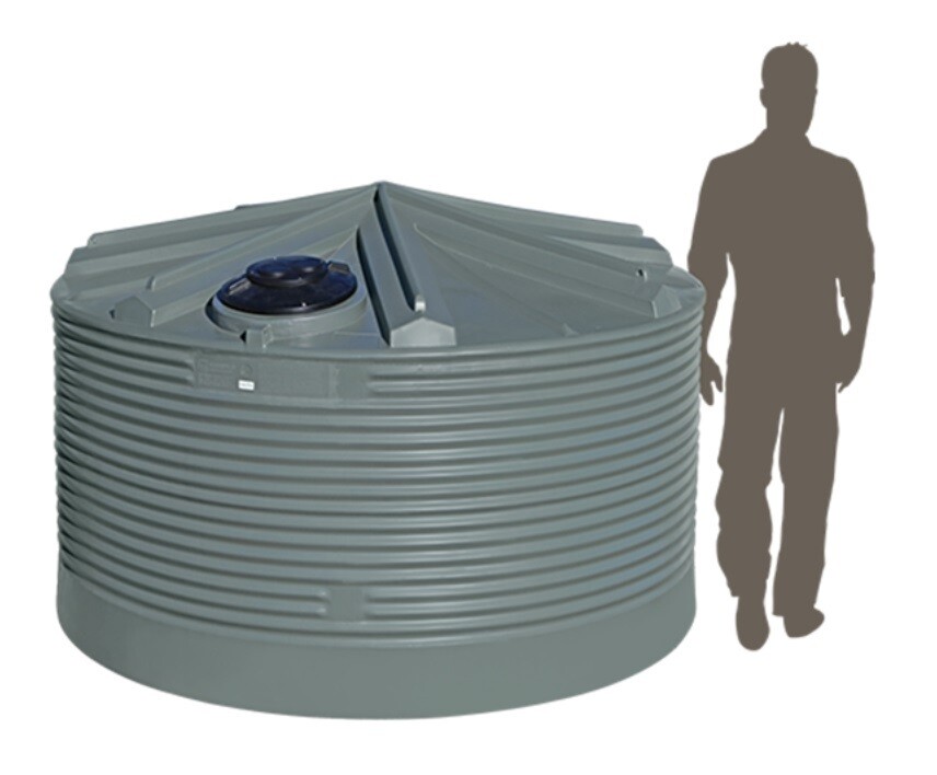 Coerco 9,000 Litre Premium Squat Corrugated Poly Water Tank