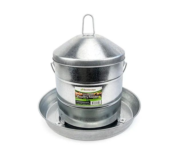 Galvanised Poultry Feeder, 9kg