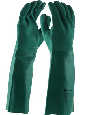 Maxisafe Green Double Dipped PVC Gauntlet - 45cm