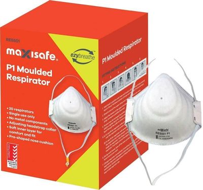 Maxisafe P1 Moulded Respirator, box 20
