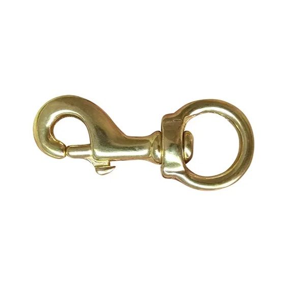 Round Eye Swivel Hook, Brass, Size: 12mm