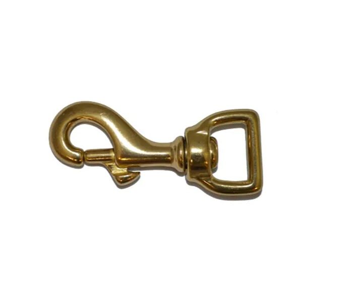 Flat Swivel Eye Snaphook, Brass 15mm