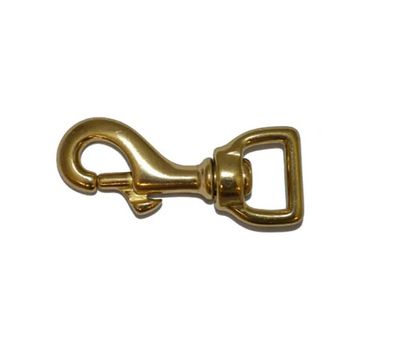 Flat Swivel Eye Snaphook, Brass 15mm