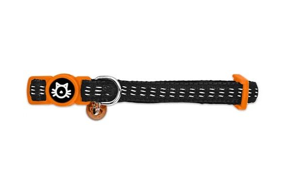 Nylon Padded Cat Collar, Colour: Black