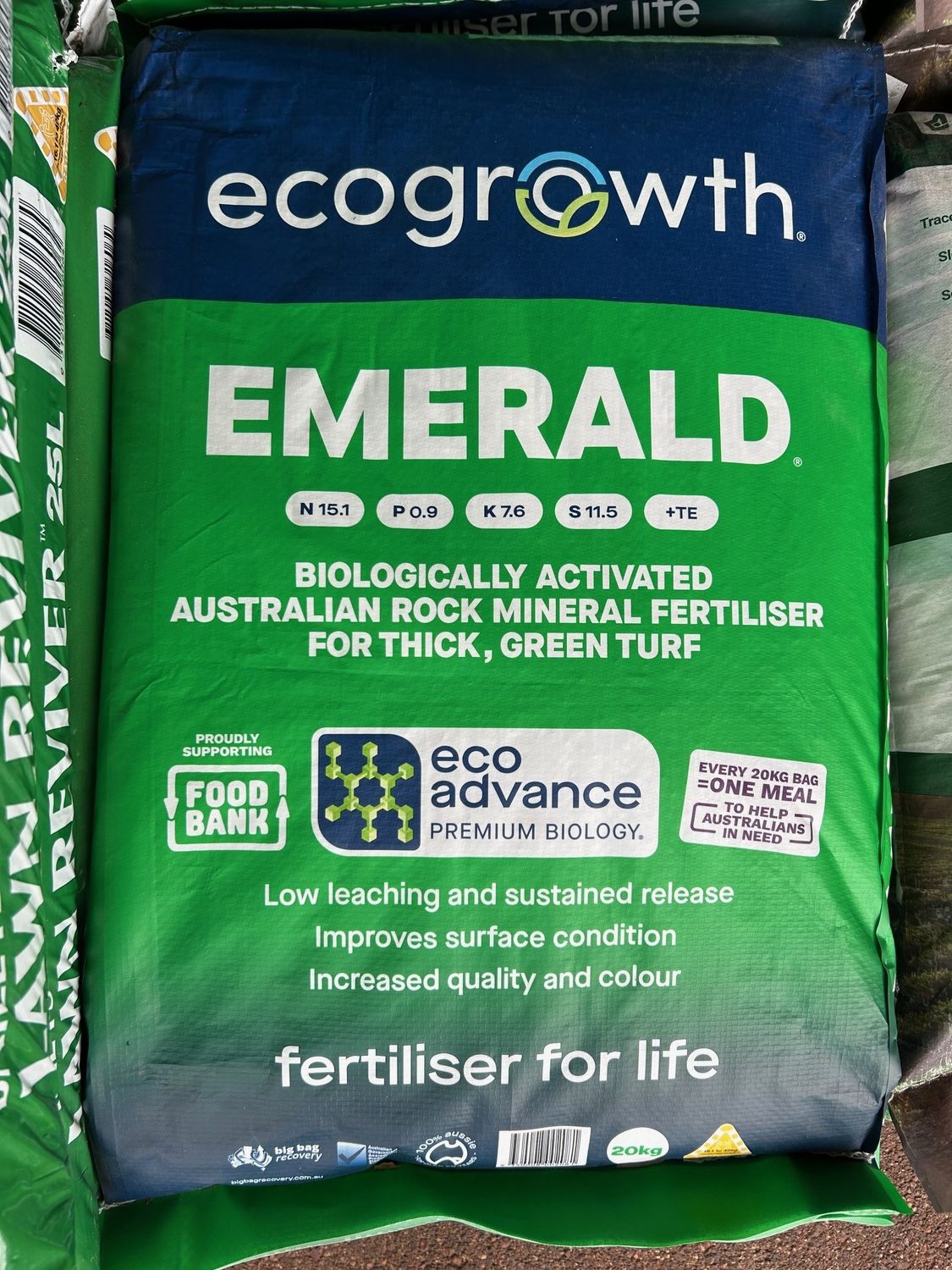 Ecogrowth Emerald Turf Mineral Fertiliser 20kg