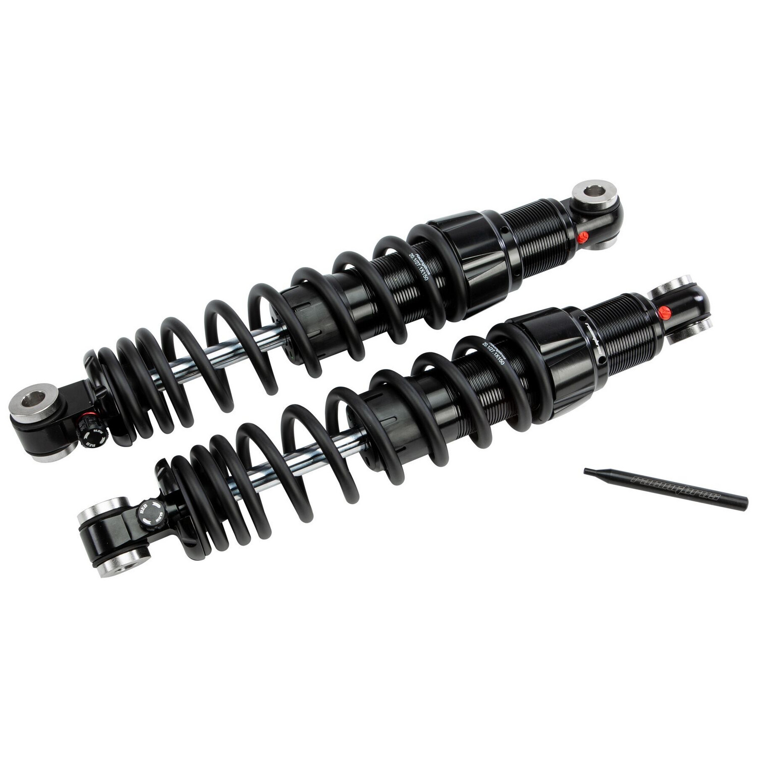 RacingBros Bazooka Preload And Rebound Adjustable Shocks For Harley Dyna 1991-2017  14&quot; Standard Duty