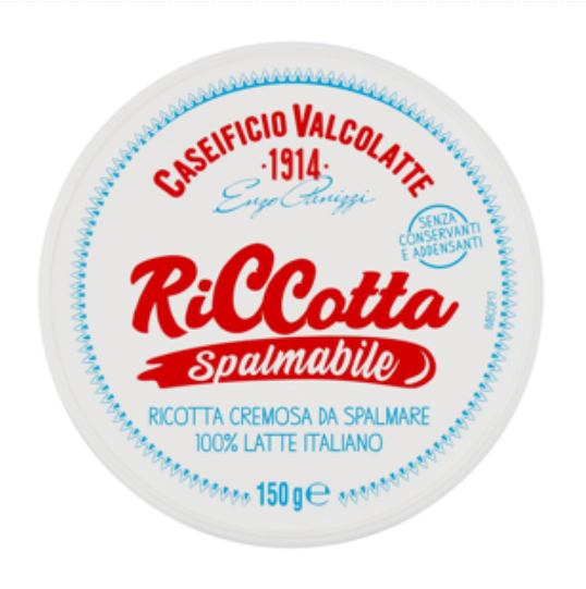 Caseificio Valcolatte Riccotta Spalmabile 150 G