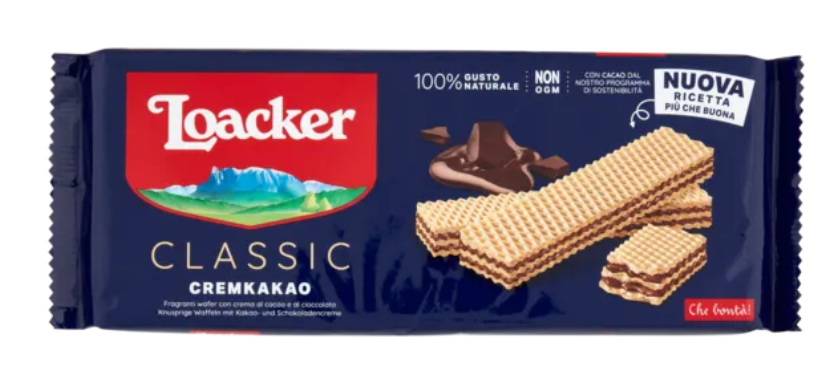 🧡 Loacker Wafer Classic Cremkakao con crema al cacao e cioccolato 150 g