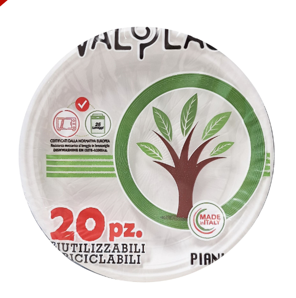 🧡 PIATTI PIANI RIUTILIZZABILI X20 VALPLAST