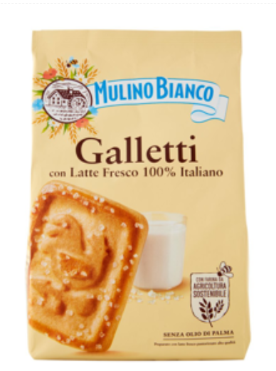Mulino Bianco Galletti Biscotti Con Latte Fresco 100% Italiano 350g