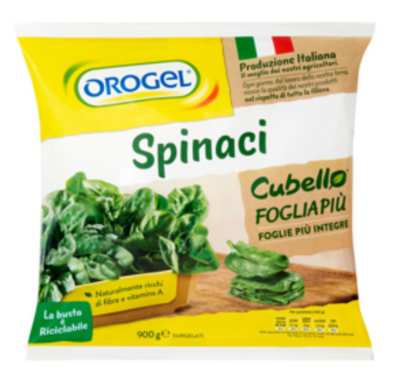 Orogel Cubello Spinaci Foglia Più Surgelati 650 G