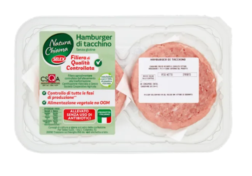 Hamburger di Tacchino Allevato Senza Antibiotici Senza Glutine 204 g