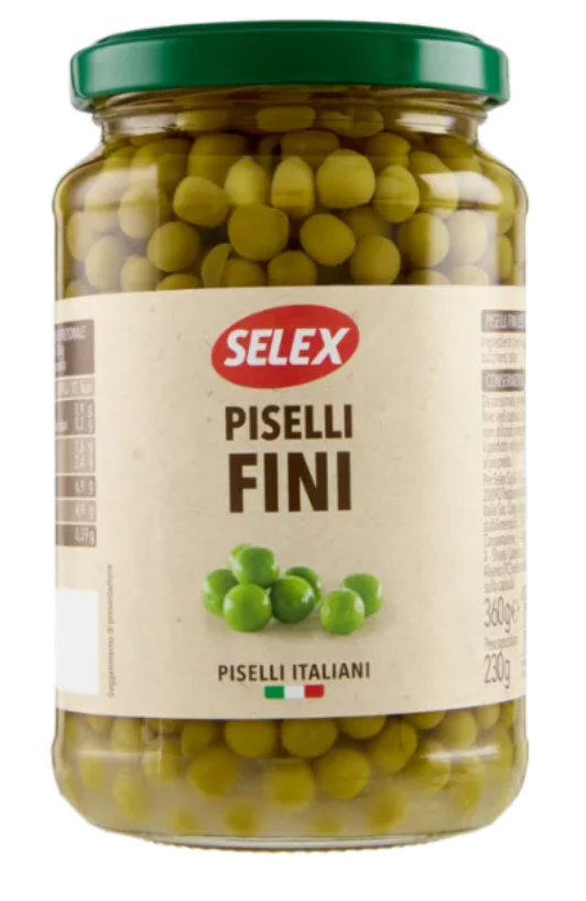 Selex Piselli Fini Lessati 360 g