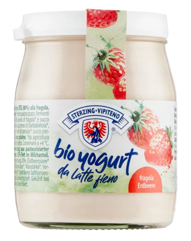 Sterzing Vipiteno bio yogurt da latte fieno fragola 150 g