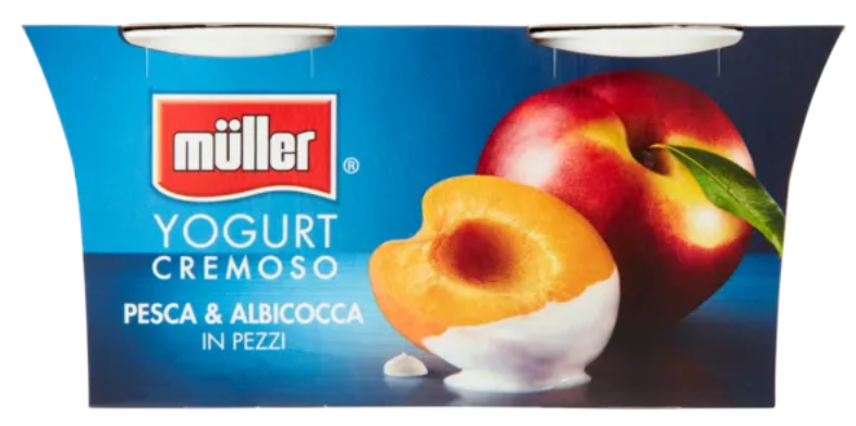 müller Yogurt Cremoso Pesca &amp; Albicocca in Pezzi 2 x 125 g