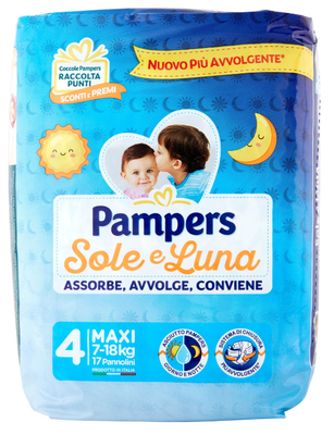 🧡 Pampers Sole e Luna 4 Maxi 17 pz