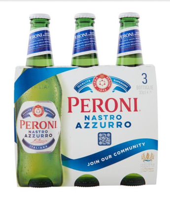 🌼 Peroni Nastro Azzurro Birra 3 X 33 Cl