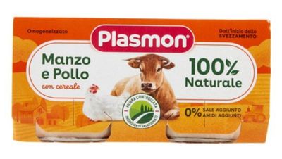 Plasmon Omogeneizzato Manzo E Pollo Con Cereale 2 X 80 G