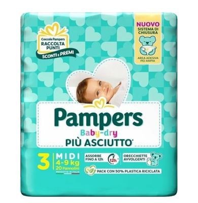 🧡 Pampers Baby-dry Midi Mis.3  20 pz  