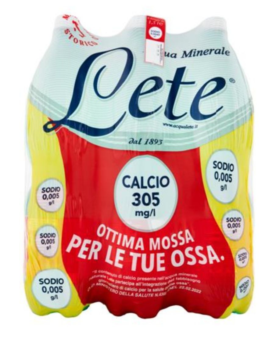 LETE Acqua Minerale Effervescente Naturale 6 X 1,5 L