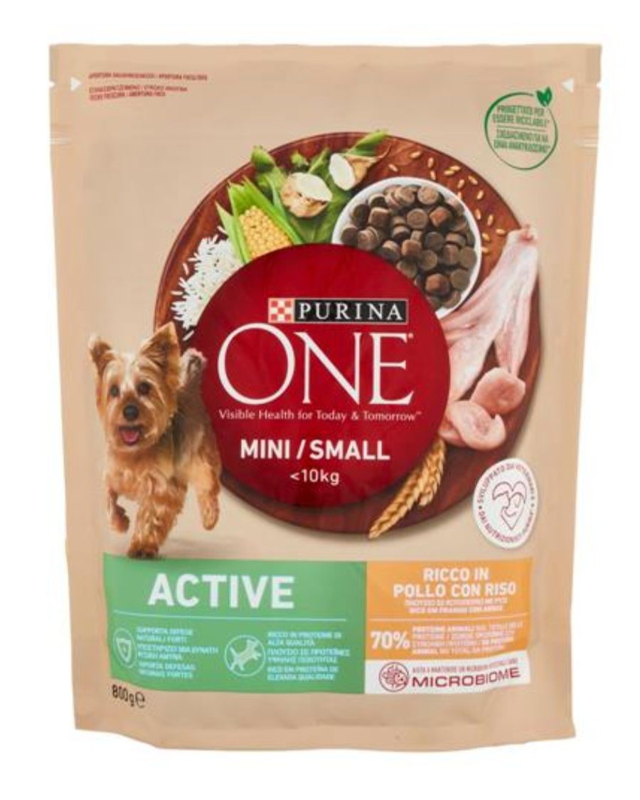 Purina One Mini &lt;10kg Crocchette Per Cani Active Ricco In Pollo Con Riso 800g