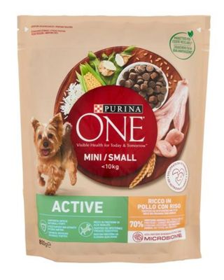 Purina One Mini &lt;10kg Crocchette Per Cani Active Ricco In Pollo Con Riso 800g