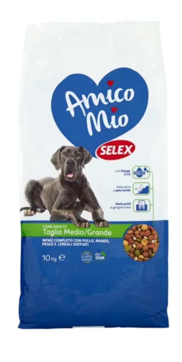 🌼 Amico Mio cane adulto di taglia medio / grande menu&#39; Completo con pollo 10 Kg