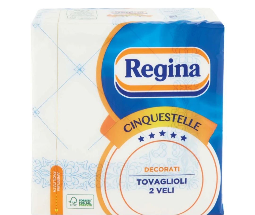 🌼  REGINA tovaglioli cinquestelle 2 veli – 43 Pz