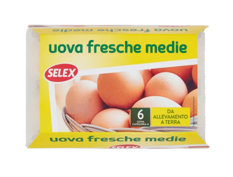 Selex 6 Uova Fresche Medie da Allevamento a Terra Categoria A