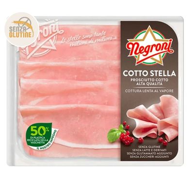 NEGRONI prosciutto cotto stella alta qualità 110 g * Senza Glutine