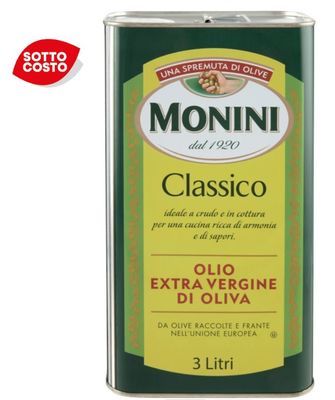 MONINI  olio extra vergine di oliva 3 lt  * acquistabili 2 pz