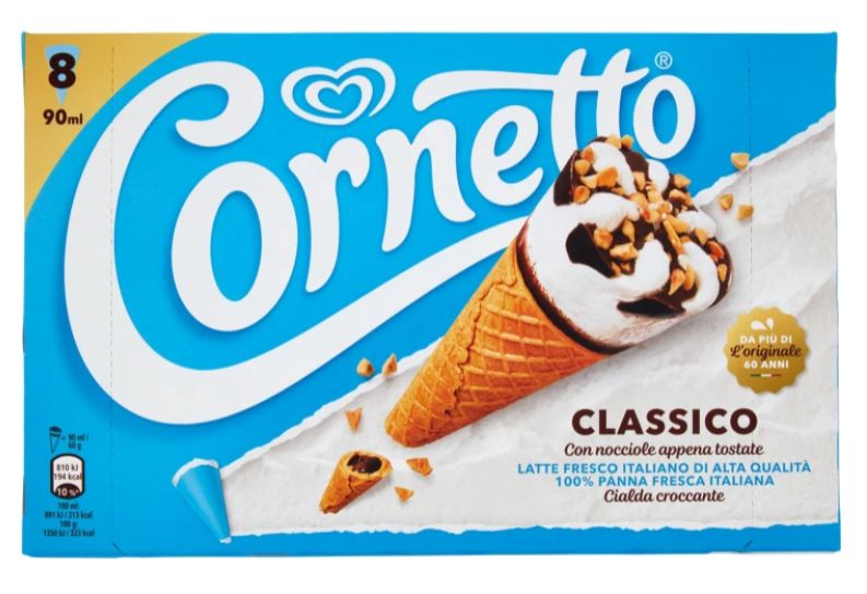 ALGIDA cornetto classico 8 pz – 480 g *acquistabili max 3 pz