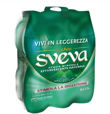 SVEVA  acqua minerale effervescente naturale 1,5 lt x 6 bottiglie