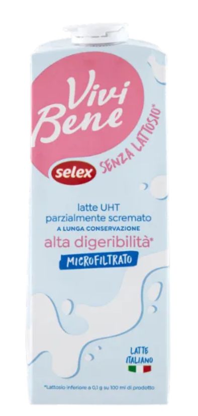 Selex Vivi Bene Latte Uht Microfiltrato Parzialmente Scremato Alta Digeribilità 1 L