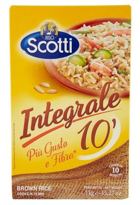 🧡 Riso Scotti Riso Integrale 10' - Più Gusto e Fibra 1Kg