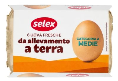 🧡 Selex 6 Uova Fresche Medie da Allevamento a Terra Categoria A