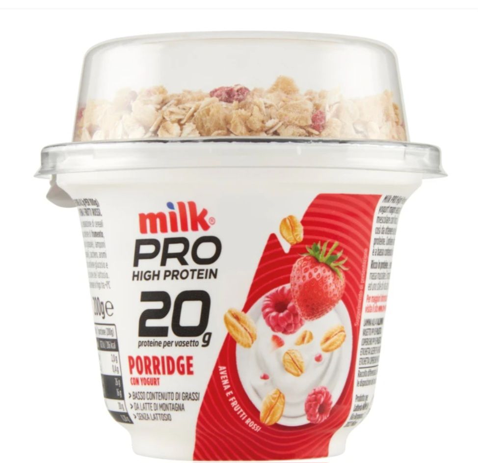🧡 MILK PRO  porridge con yogurt  avena e frutti rossi 200 g