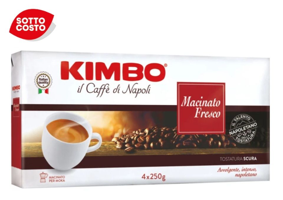 🧡 KIMBO  caffè macinato fresco 250gx4 *Acqistabili Max 5 Pz
