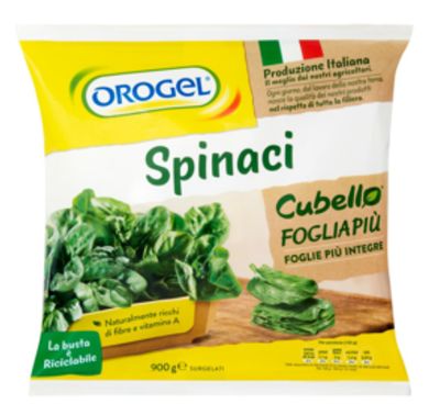 🧡 OROGEL Cubello Spinaci Foglia Più Surgelati 750g