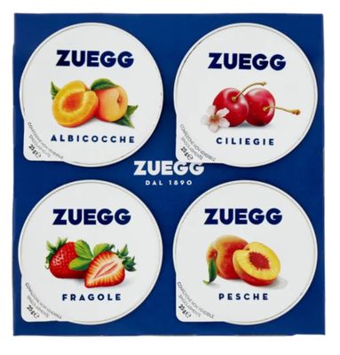 🧡 ZUEGG I frutteti di Oswald Zuegg Abicocche, Ciliegie, Fragole, Pesche 4 x 25 g