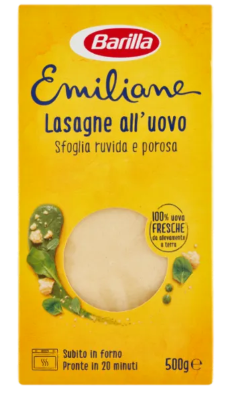 🧡 BARILLA Emiliane Lasagne Pasta all'Uovo 500g